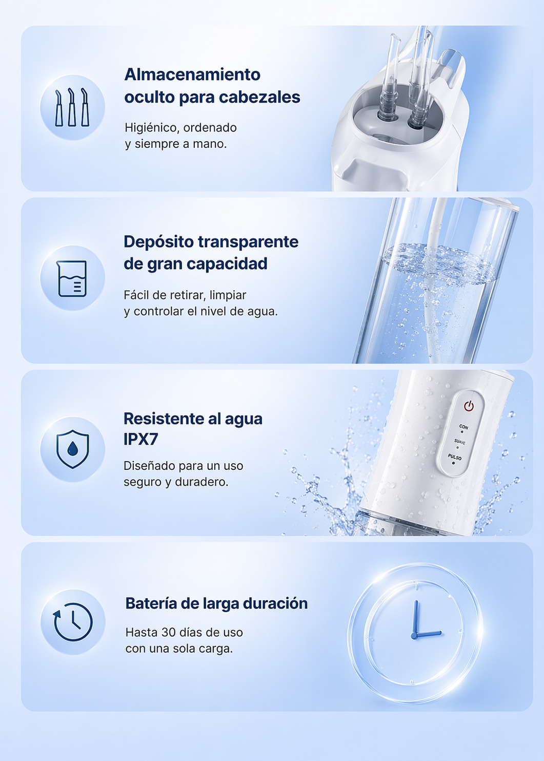 Características del irrigador CleanSmile